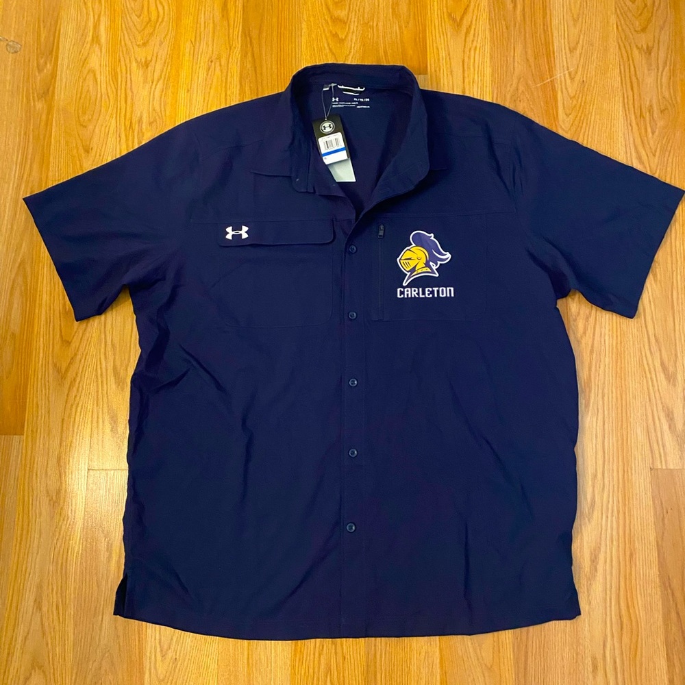 Under Armour HeatGear Button Down Carleton SAAC Knights NWT